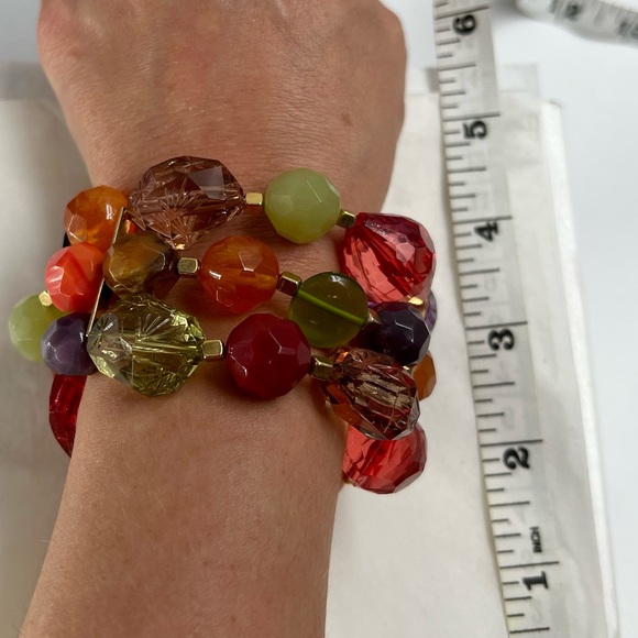 Vintage 3 strand Stretchy Bracelet - Picture 7 of 7